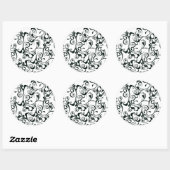 Sticker Rond Damas (Feuille)