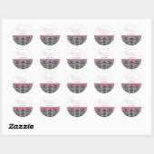 Sticker Rond Damas Accent rose Enregistrer l'autocollant Date (Feuille)