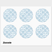 Sticker Rond Damas bleu pâle (Feuille)