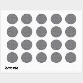 Sticker Rond Damas en gris (Feuille)