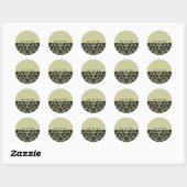 Sticker Rond Damas en noir (Feuille)