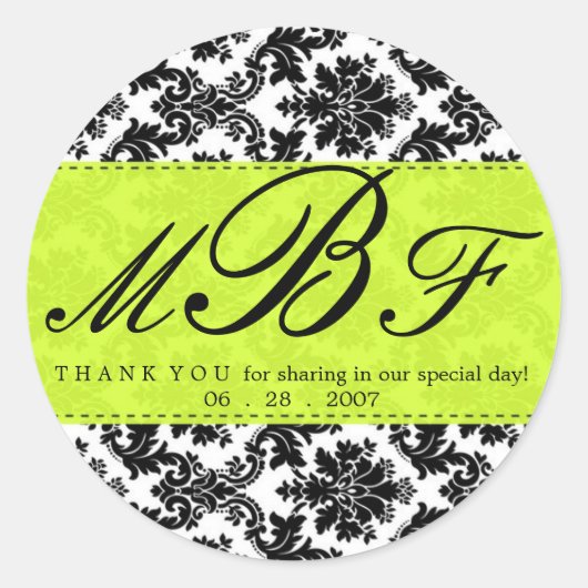 Sticker Rond Damas et chaux (Devant)