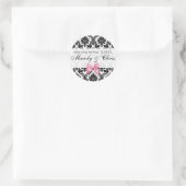 Sticker Rond Damas et cou rose (Sac)