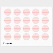 Sticker Rond Damas rose (Feuille)