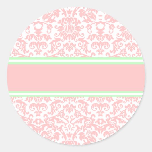 Sticker Rond Damas rose (Devant)
