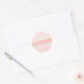 Sticker Rond Damas rose (Enveloppe)