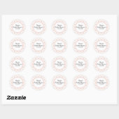 Sticker Rond Damas Rose Pêche Doux (Feuille)