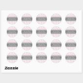 Sticker Rond Damas roses Enregistrer la date Enveloppe Sceau (Feuille)