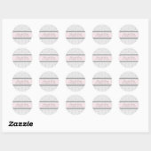 Sticker Rond Damas roses Enregistrer la date Enveloppe Sceau (Feuille)
