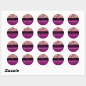 Sticker Rond Damas violet (Feuille)
