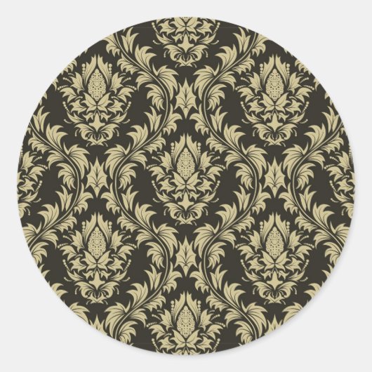 Sticker Rond Damask arrière - plan (Devant)