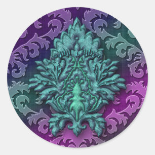 Sticker Rond Damask Burnout Velvet, Damask Medallion 2