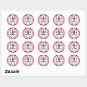 Sticker Rond Damask Cupcake Bakery (Feuille)