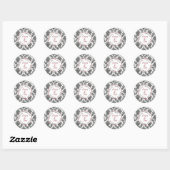 Sticker Rond Damask Merci (#LABL026) (Feuille)
