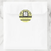 Sticker Rond DAMASK MONOGRAS jaune (Sac)