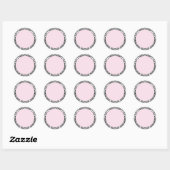 Sticker Rond Damask rose (Feuille)