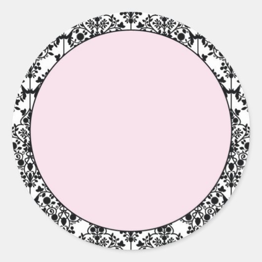 Sticker Rond Damask rose (Devant)