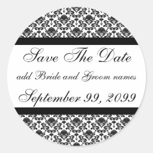 Sticker Rond Damask White Enregistrer Les Rappels De Date