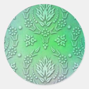Sticker Rond Damassé de marguerite, AQUARELLE