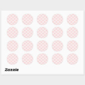 Sticker Rond Damassé Rose Pêche Pastel (Feuille)