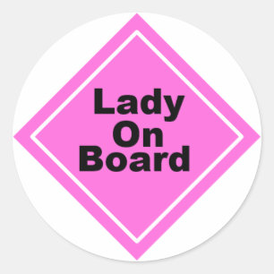 Sticker Rond Dame à bord