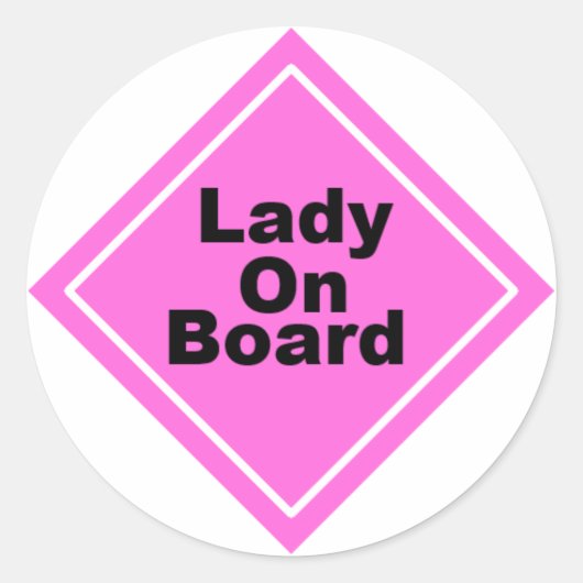 Sticker Rond Dame à bord (Devant)