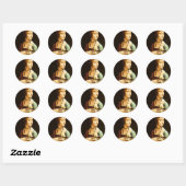 Sticker Rond Dame à l'hermine, Léonard de Vinci (Feuille)