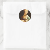 Sticker Rond Dame à l'hermine, Léonard de Vinci (Sac)