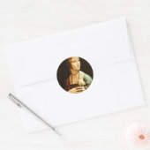 Sticker Rond Dame à l'hermine, Léonard de Vinci (Enveloppe)