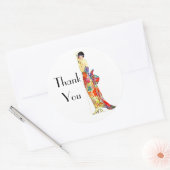 Sticker Rond Dame Art déco en forme (Enveloppe)