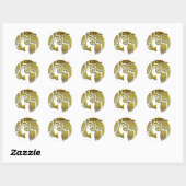 Sticker Rond Dame Art déco en or (Feuille)
