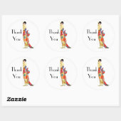 Sticker Rond Dame Art Déco en robe de soirée (Feuille)