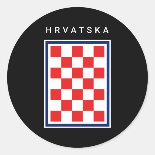 Sticker Rond Dame croate bordure bleue (Devant)