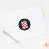 Sticker Rond Dame croate bordure bleue (Enveloppe)