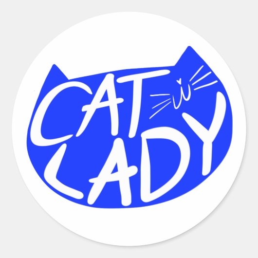Sticker Rond Dame du chat (Devant)