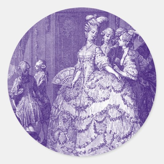 Sticker Rond Dame en attente de Marie Antoinette (Devant)
