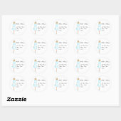 Sticker Rond Dame en bleu (Feuille)