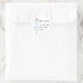 Sticker Rond Dame en bleu (Sac)