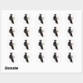 Sticker Rond Dame en noir (Feuille)
