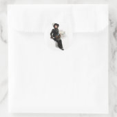 Sticker Rond Dame en noir (Sac)