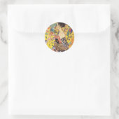 Sticker Rond Dame Gustav Klimt Avec Ventilateur (Sac)