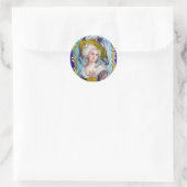 STICKER ROND DAME ROCOCO AUX ROSES ROSES ROSES (Sac)