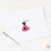 Sticker Rond Dame rose (Enveloppe)