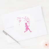 Sticker Rond Dame Rose. (Enveloppe)