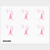 Sticker Rond Dame Rose. (Feuille)