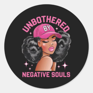 Sticker Rond Dames afro-américaines Sy Black Queen