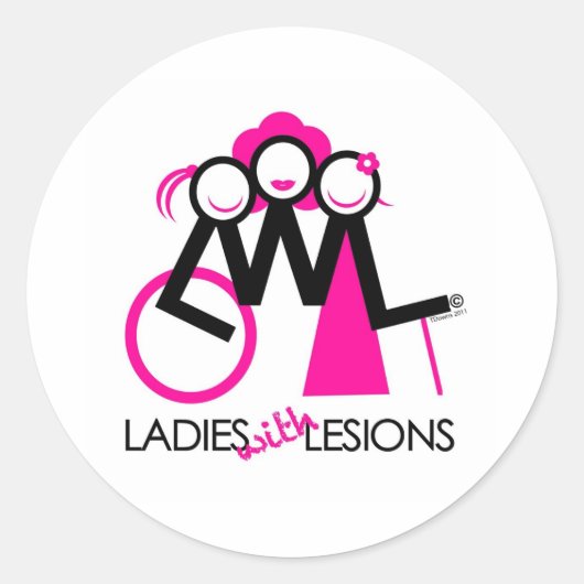 Sticker Rond Dames avec des lésions (Devant)