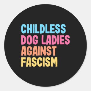 Sticker Rond Dames de chiens contre le fascisme Kamala Harris