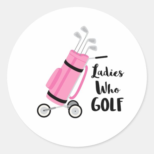 Sticker Rond Dames Qui Golf (Devant)