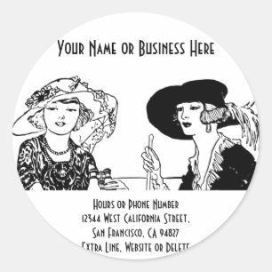 Sticker Rond Dames vintages dans les années 1920 Robes de mode 